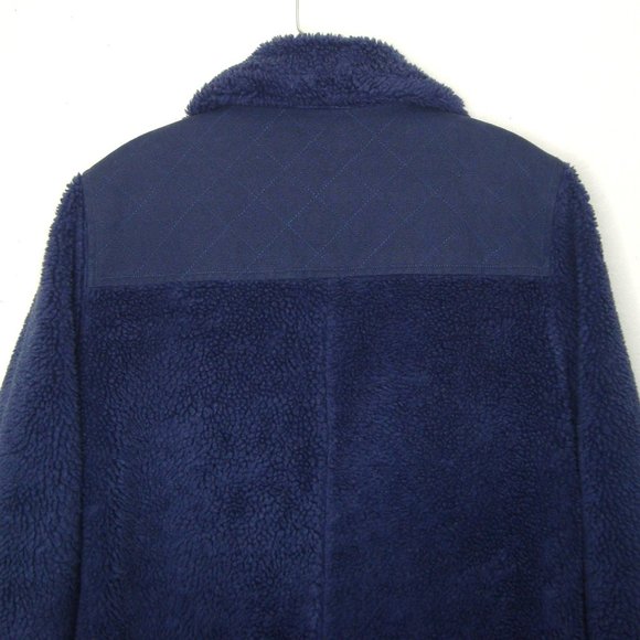 PENDLETON Womens Navy Berber Fleece Barn Coat Size M - Picture 9 of 12